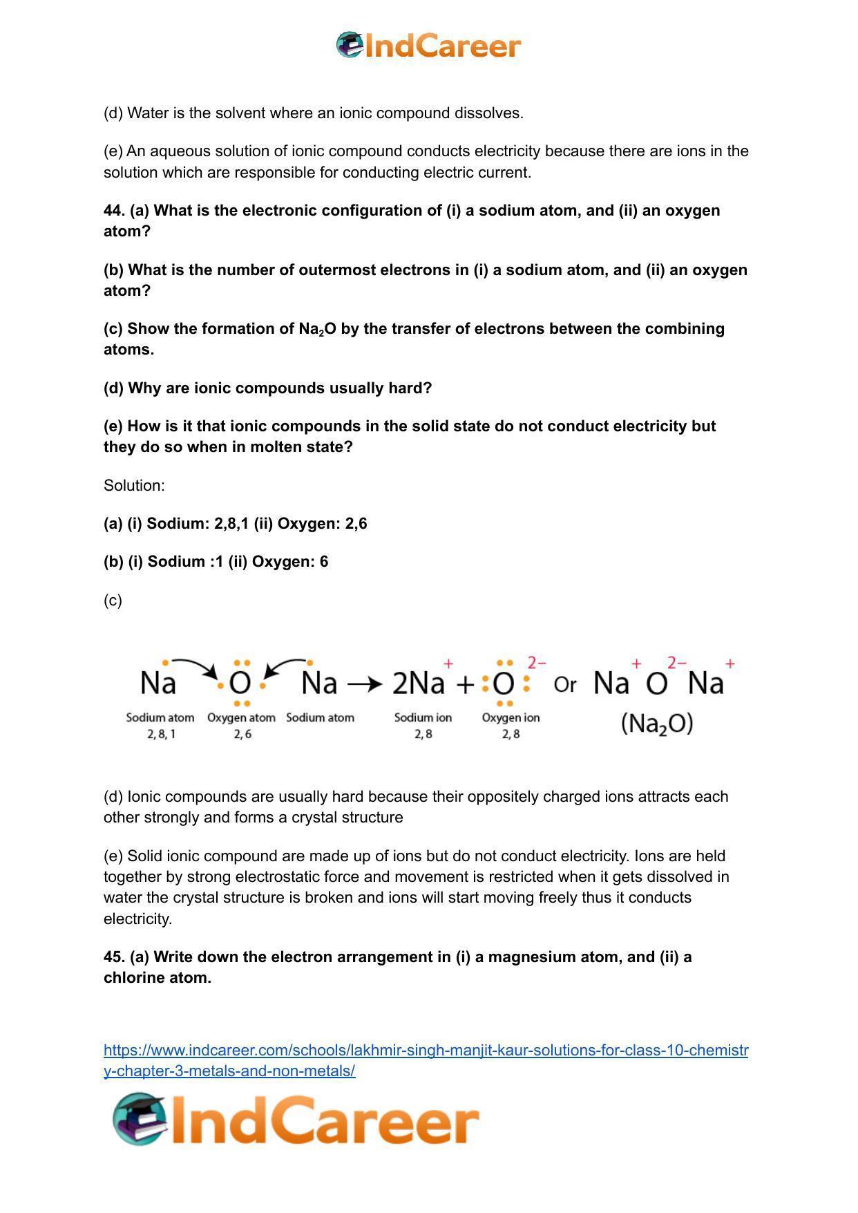 Lakhmir Singh Manjit Kaur Solutions for Class 10 Chemistry: Chapter 3- Metals and Non-Metals - Page 47
