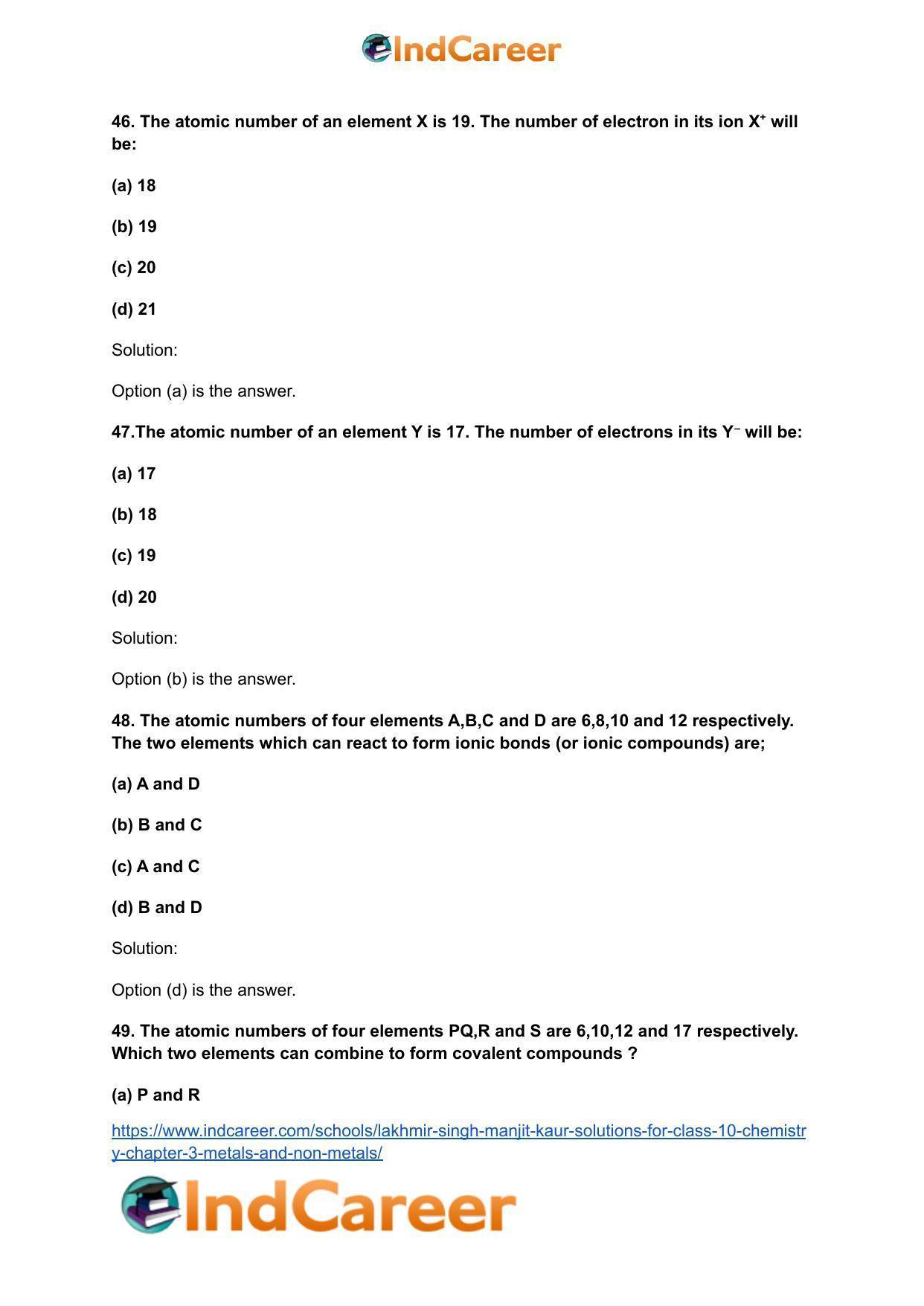 Lakhmir Singh Manjit Kaur Solutions for Class 10 Chemistry: Chapter 3- Metals and Non-Metals - Page 49