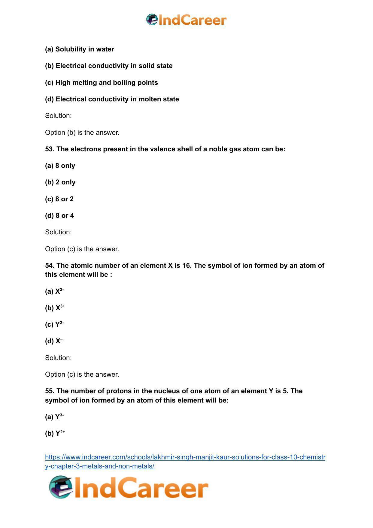 Lakhmir Singh Manjit Kaur Solutions for Class 10 Chemistry: Chapter 3- Metals and Non-Metals - Page 51