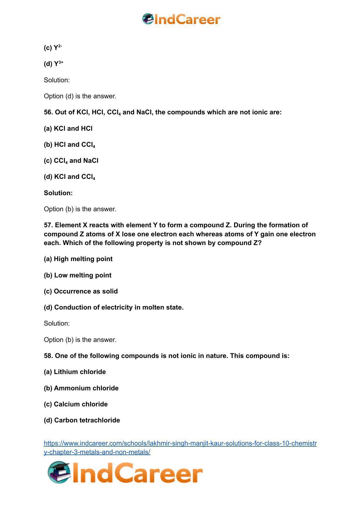 Lakhmir Singh Manjit Kaur Solutions for Class 10 Chemistry: Chapter 3- Metals and Non-Metals - Page 52