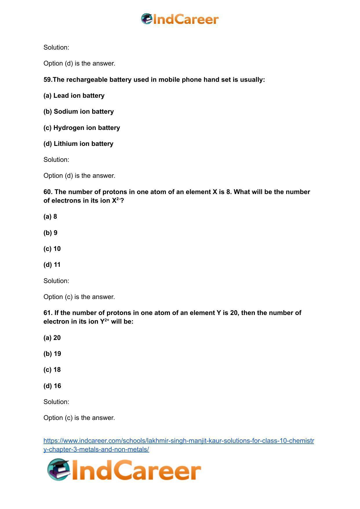 Lakhmir Singh Manjit Kaur Solutions for Class 10 Chemistry: Chapter 3- Metals and Non-Metals - Page 53