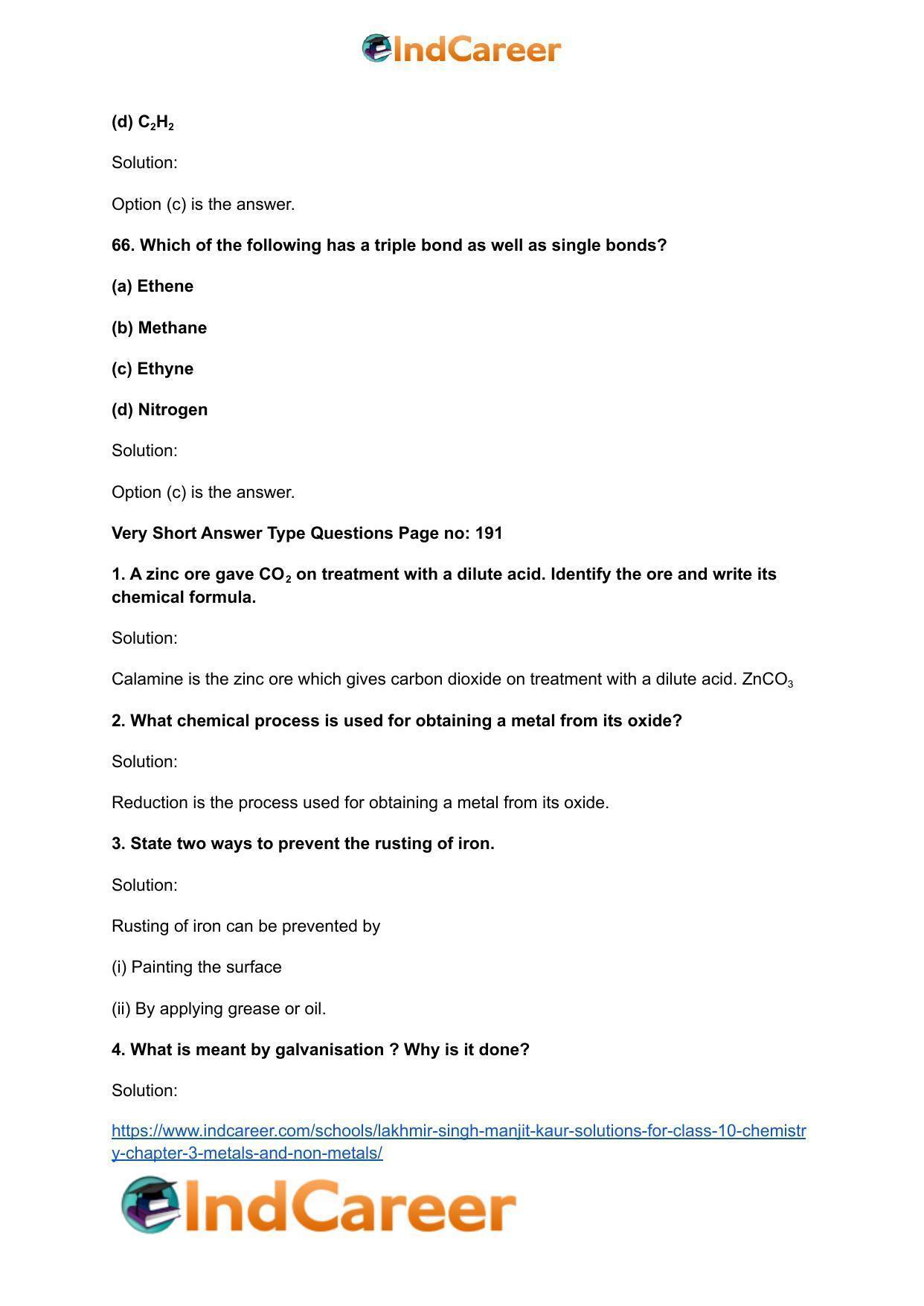 Lakhmir Singh Manjit Kaur Solutions for Class 10 Chemistry: Chapter 3- Metals and Non-Metals - Page 55