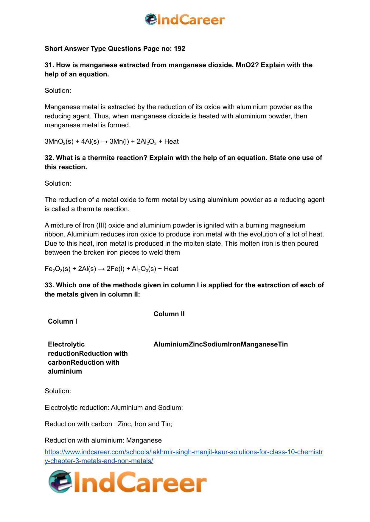 Lakhmir Singh Manjit Kaur Solutions for Class 10 Chemistry: Chapter 3- Metals and Non-Metals - Page 61