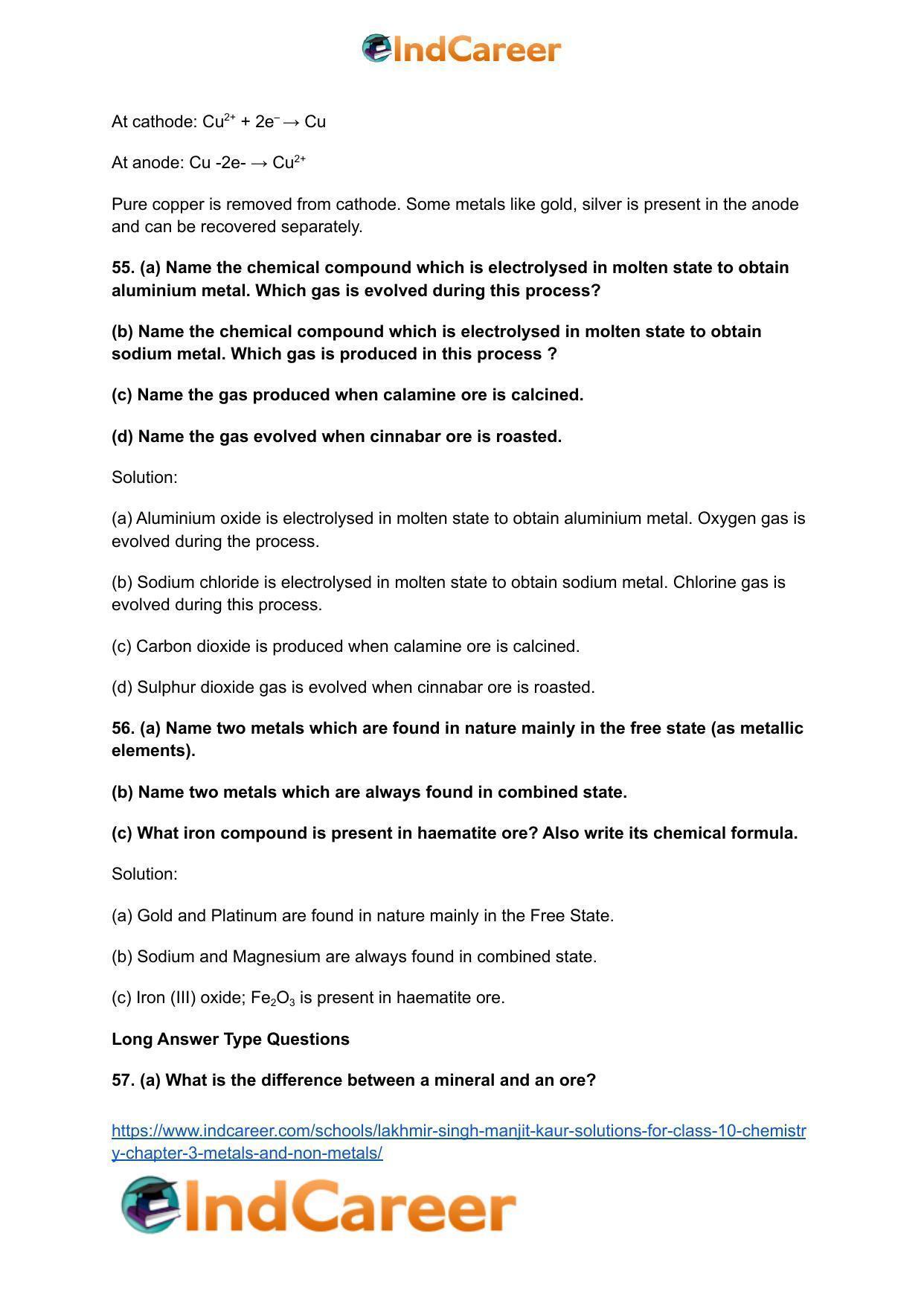 Lakhmir Singh Manjit Kaur Solutions for Class 10 Chemistry: Chapter 3- Metals and Non-Metals - Page 72