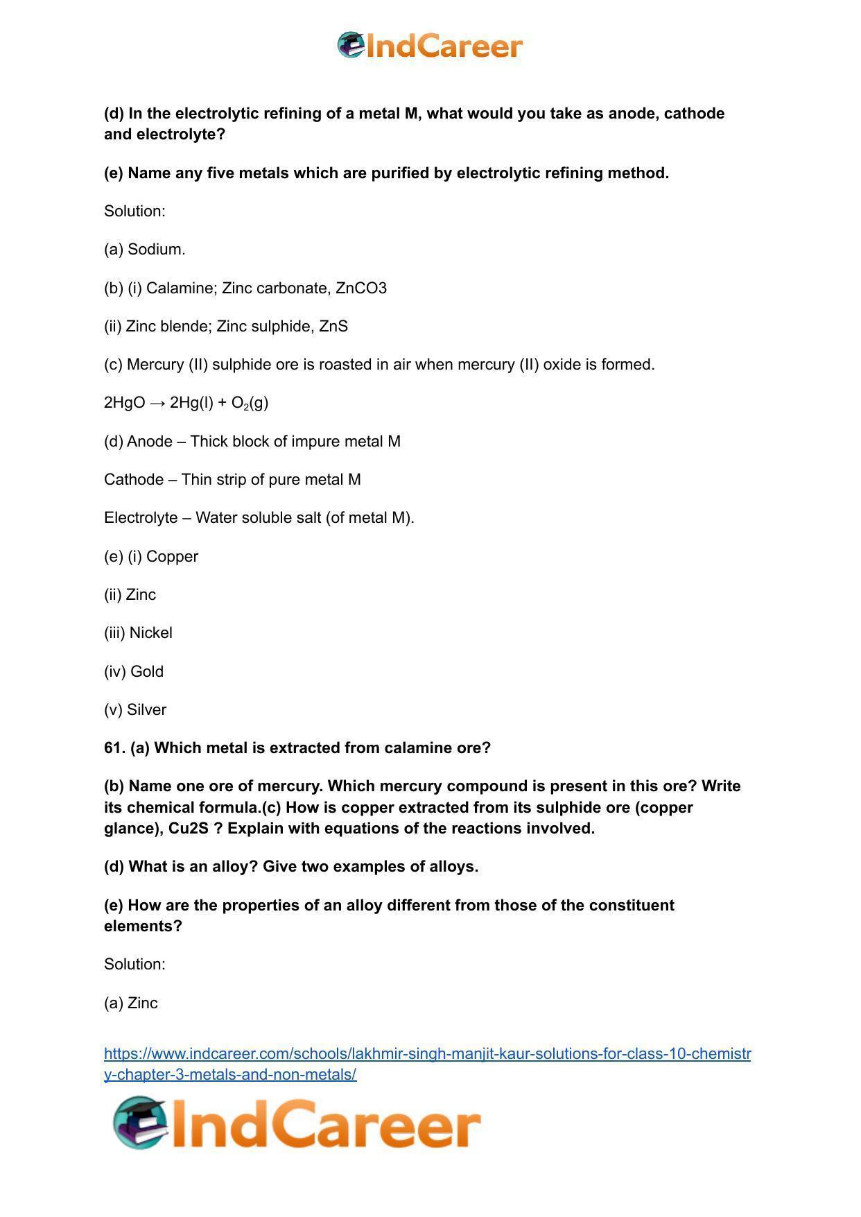 Lakhmir Singh Manjit Kaur Solutions for Class 10 Chemistry: Chapter 3- Metals and Non-Metals - Page 75