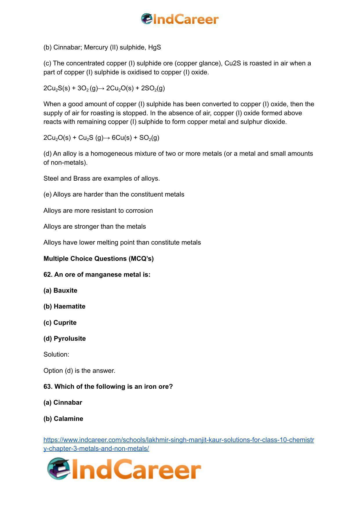 Lakhmir Singh Manjit Kaur Solutions for Class 10 Chemistry: Chapter 3- Metals and Non-Metals - Page 76