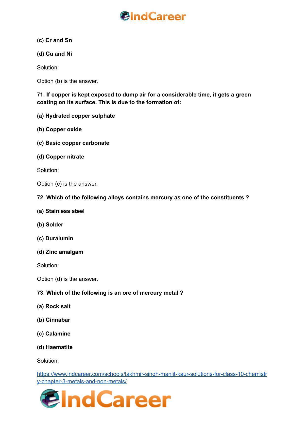Lakhmir Singh Manjit Kaur Solutions for Class 10 Chemistry: Chapter 3- Metals and Non-Metals - Page 79