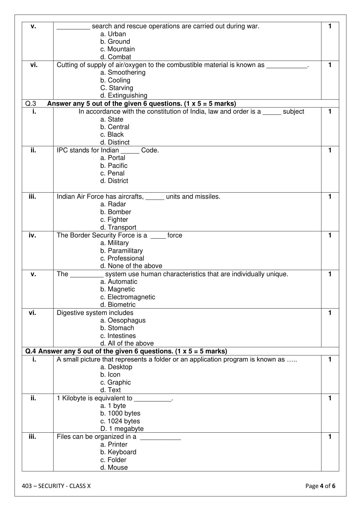 CBSE Class 10 (Skill Education) Security 2024 Sample Paper - Page 4