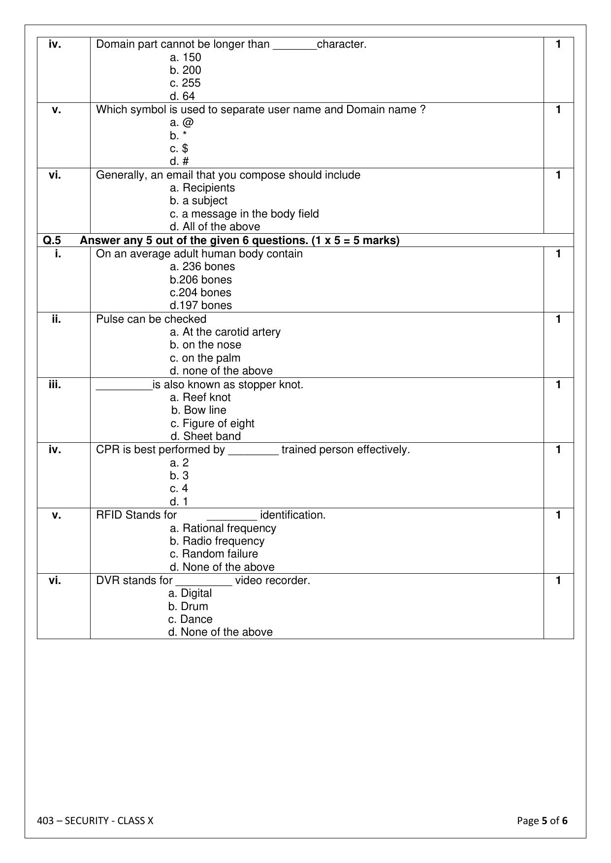 CBSE Class 10 (Skill Education) Security 2024 Sample Paper - Page 5