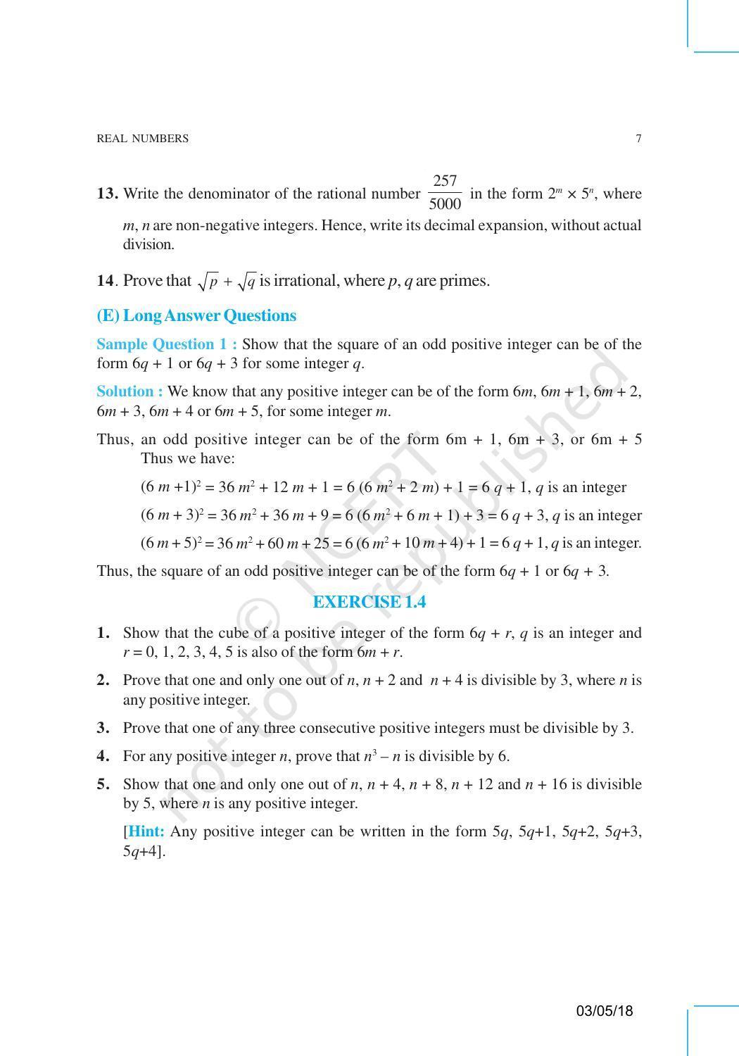 NCERT Exemplar Book for Class 10 Maths: Chapter 1 Real Numbers - Page 7