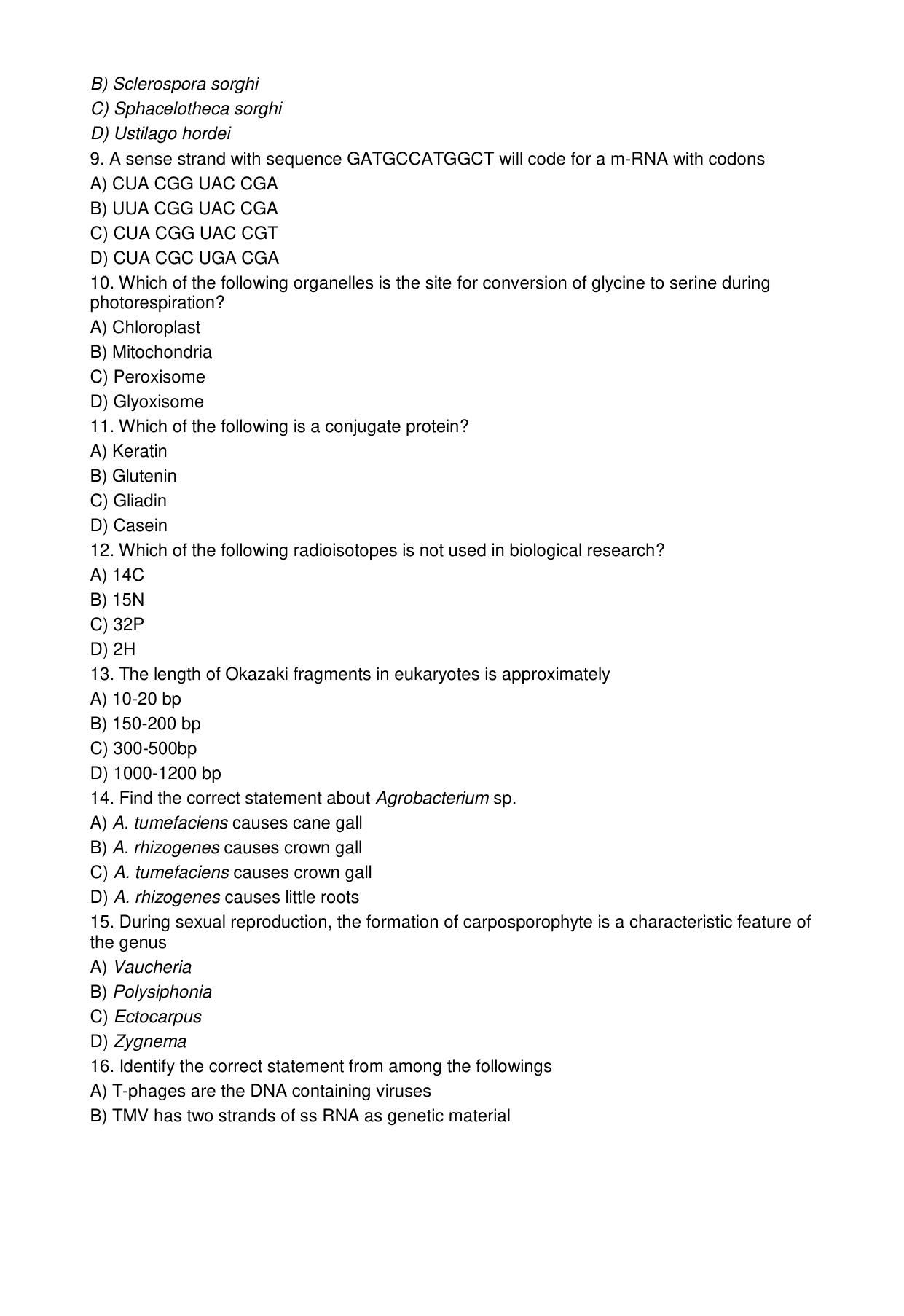 Odisha CPET BOTANY SET II 2021 Question Paper - Page 2