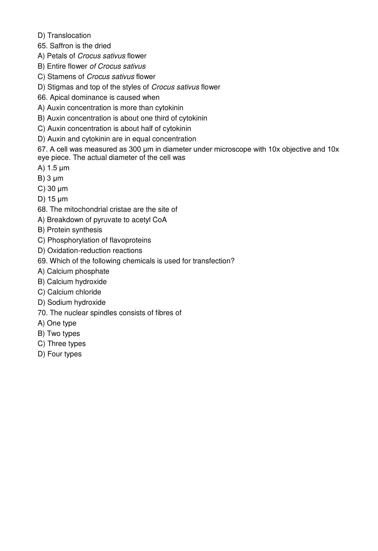Odisha CPET BOTANY SET II 2021 Question Paper - Page 9
