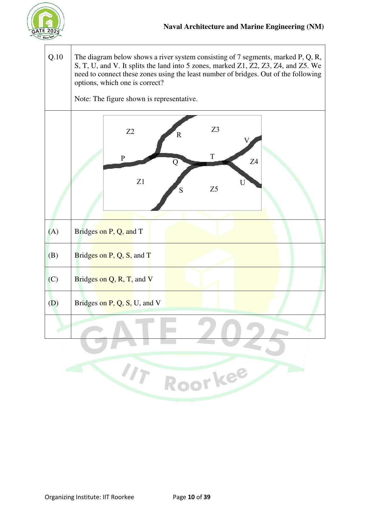 GATE 2025 Naval Architecture and Marine Engineering (NM) Question Paper - Page 10