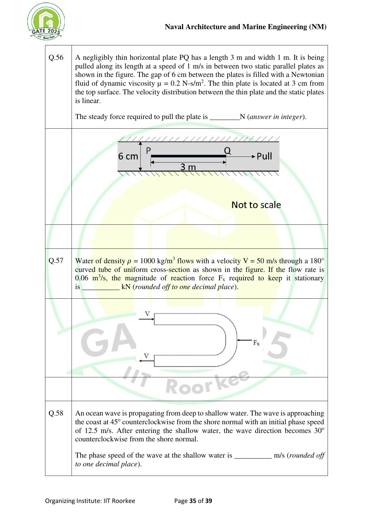 GATE 2025 Naval Architecture and Marine Engineering (NM) Question Paper - Page 35