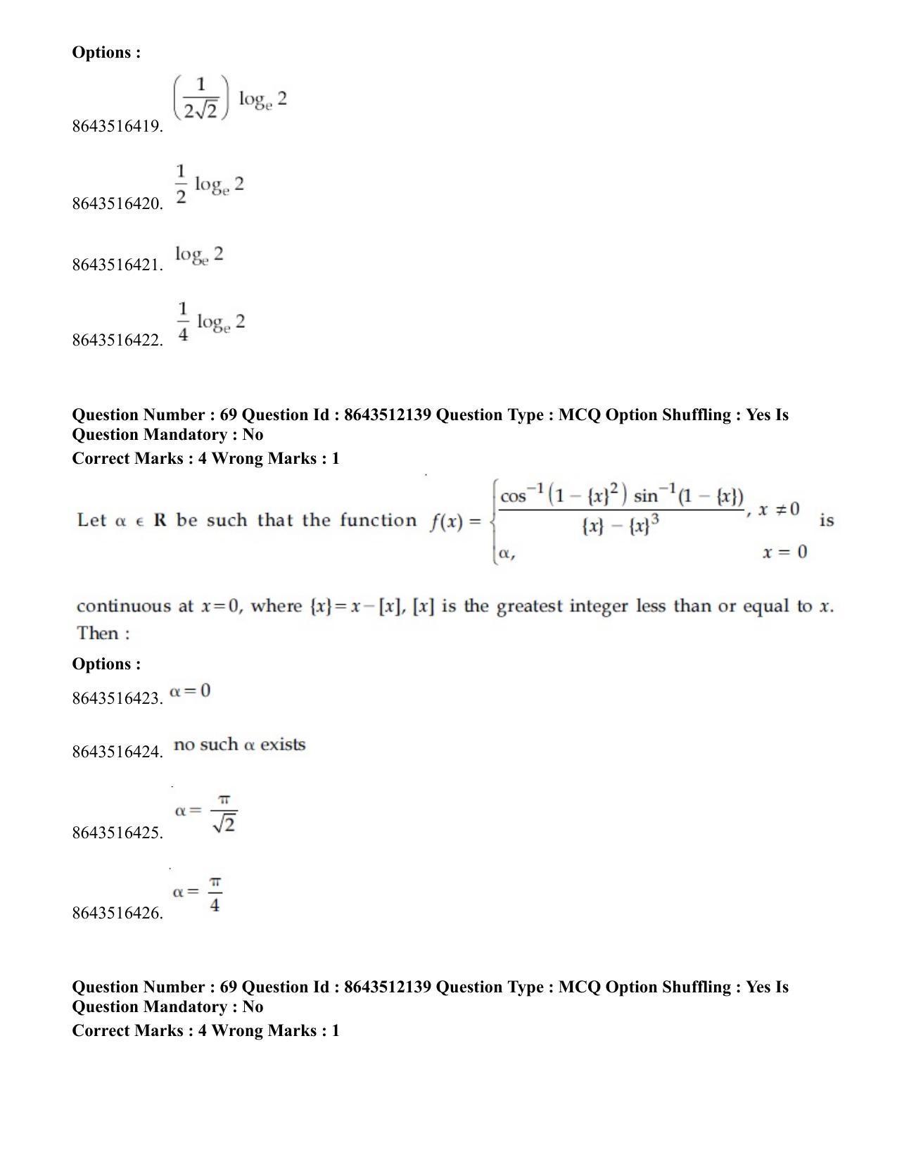 JEE Mains 2021: BTech EU (Shift 2) 16-03-2021 Question Paper - Page 67