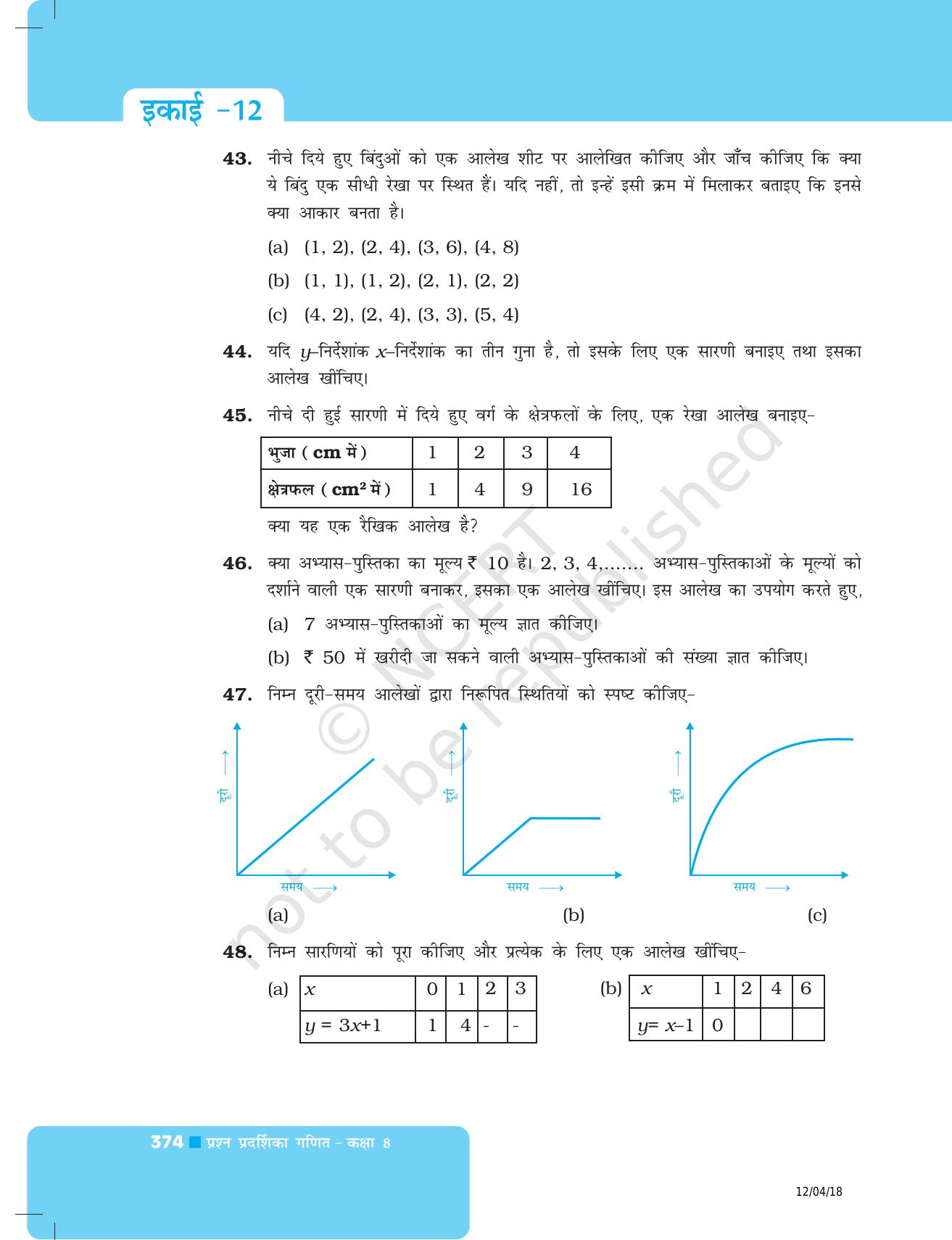 NCERT Exemplar Class 8: गणित यूनिट 12(आलेखों का परिचय ) - Page 16
