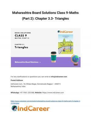 Maharashtra Board Solutions Class 9-Maths (Part 2): Chapter 3.3- Triangles