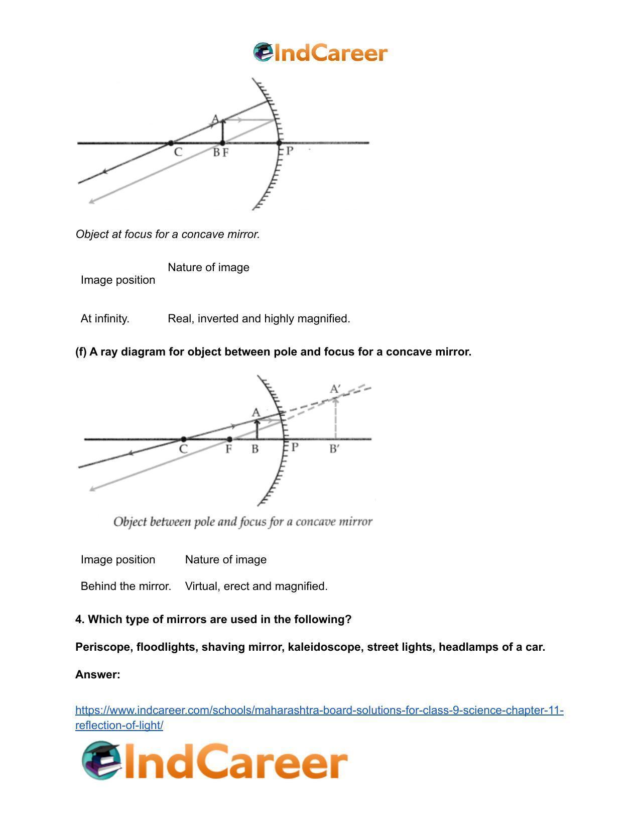 Maharashtra Board Solutions for Class 9- Science: Chapter 11- Reflection of Light - Page 8