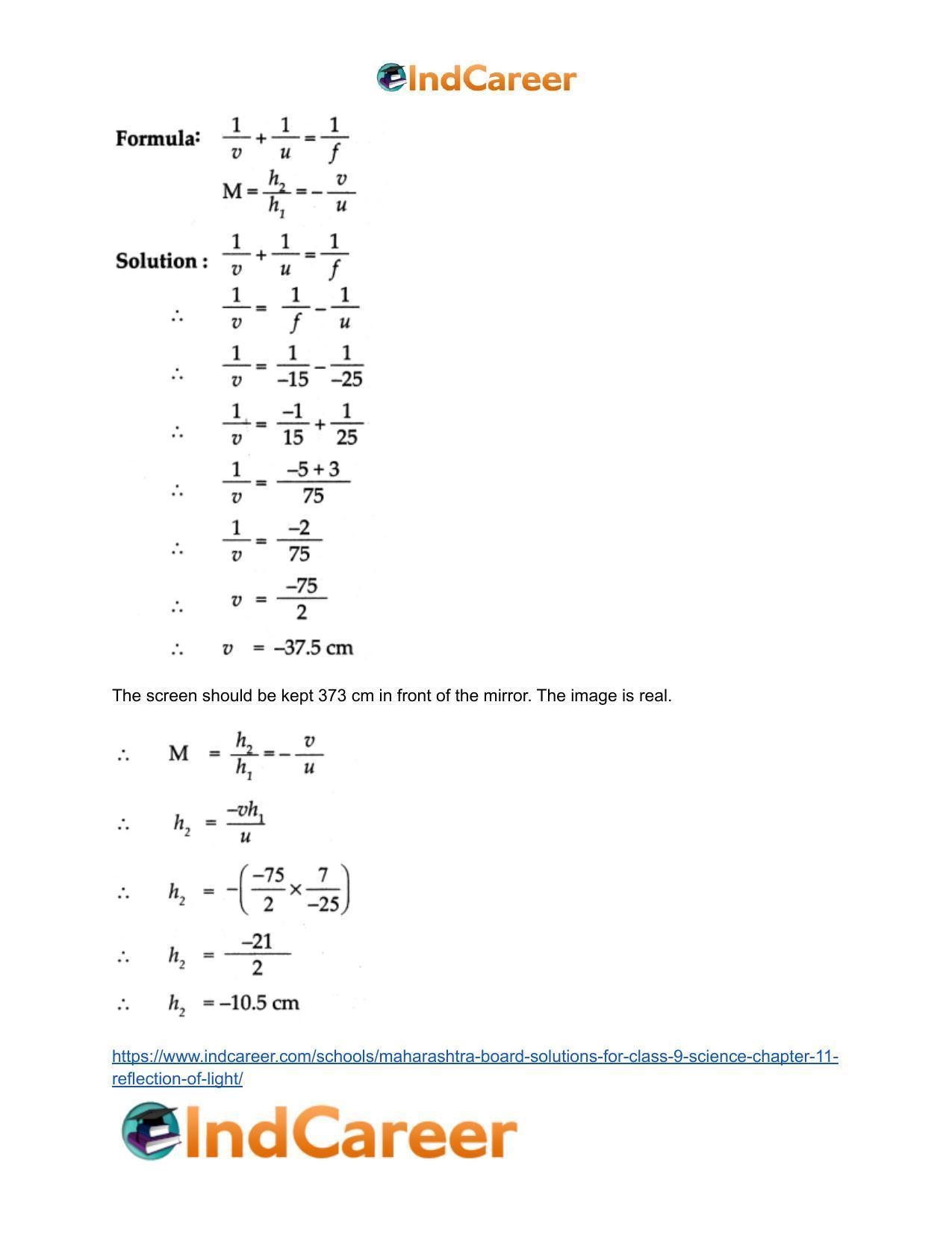 Maharashtra Board Solutions for Class 9- Science: Chapter 11- Reflection of Light - Page 10