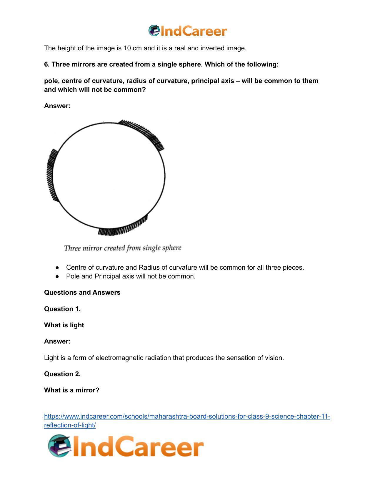 Maharashtra Board Solutions for Class 9- Science: Chapter 11- Reflection of Light - Page 13