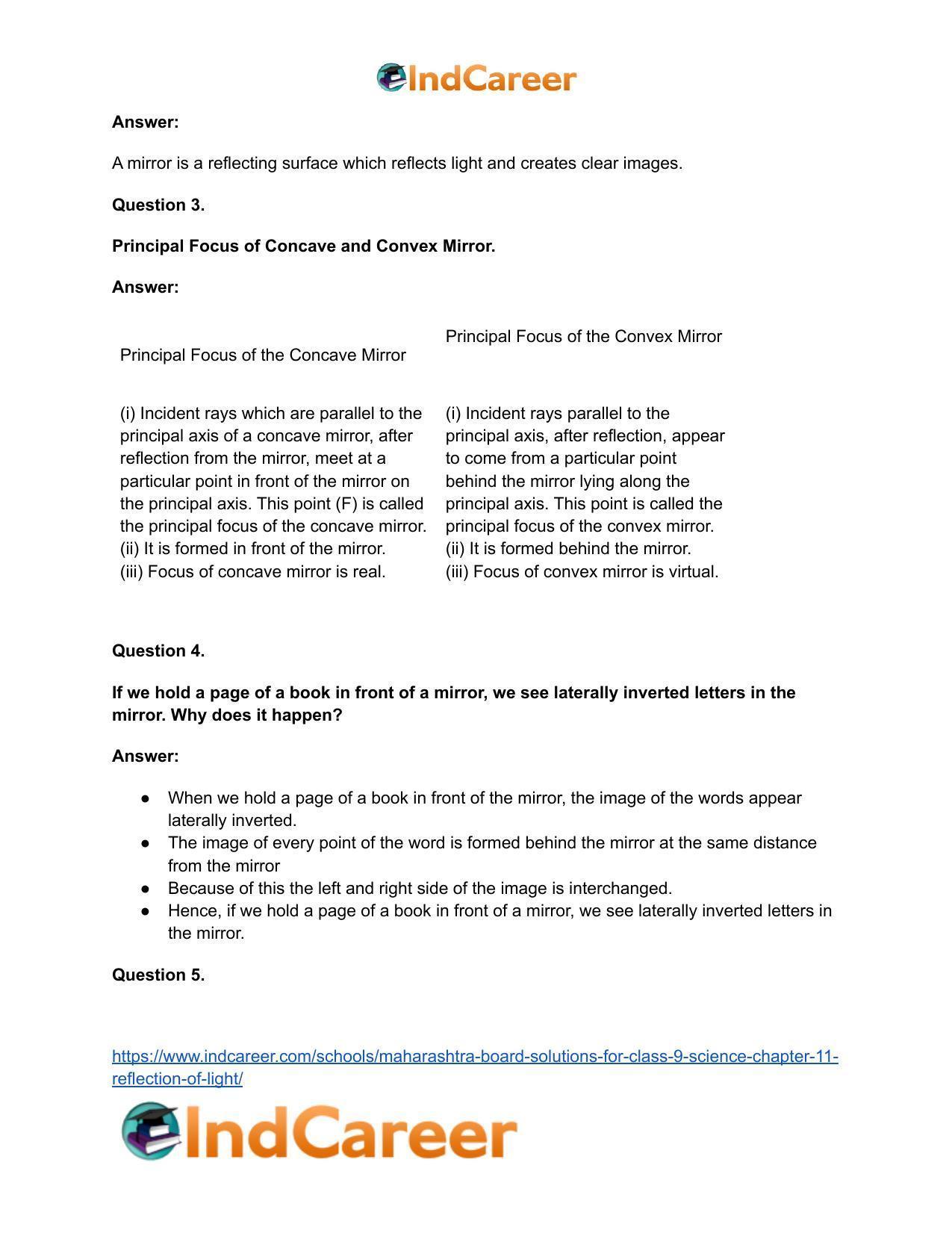 Maharashtra Board Solutions for Class 9- Science: Chapter 11- Reflection of Light - Page 14