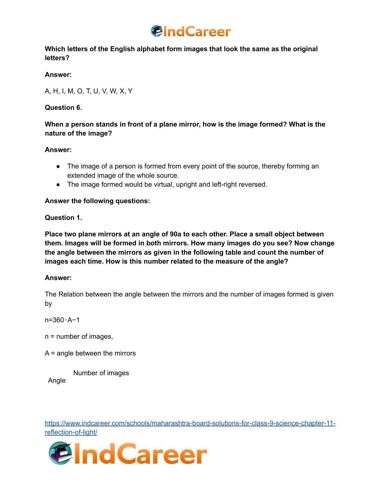 Maharashtra Board Solutions for Class 9- Science: Chapter 11- Reflection of Light - Page 15