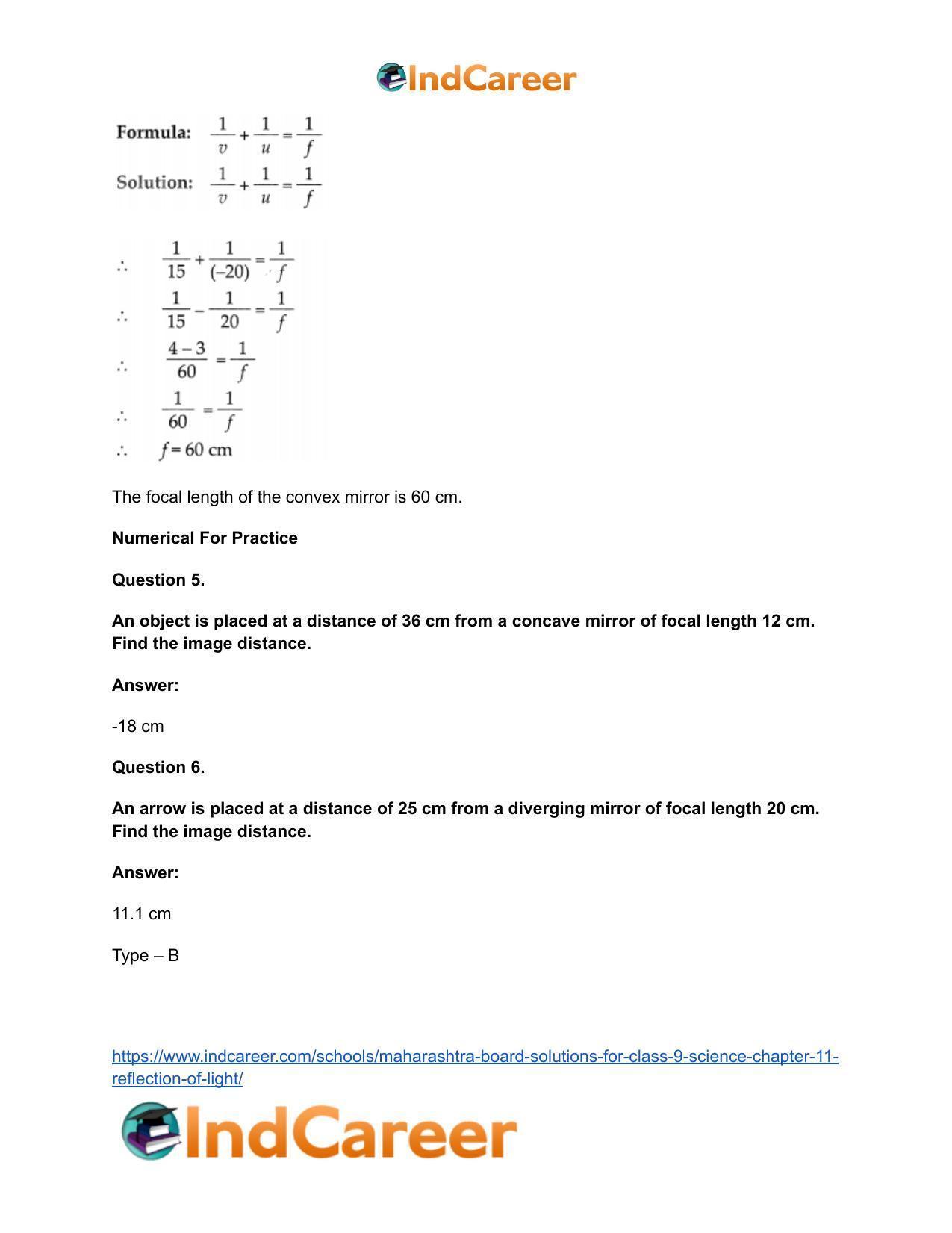 Maharashtra Board Solutions for Class 9- Science: Chapter 11- Reflection of Light - Page 32