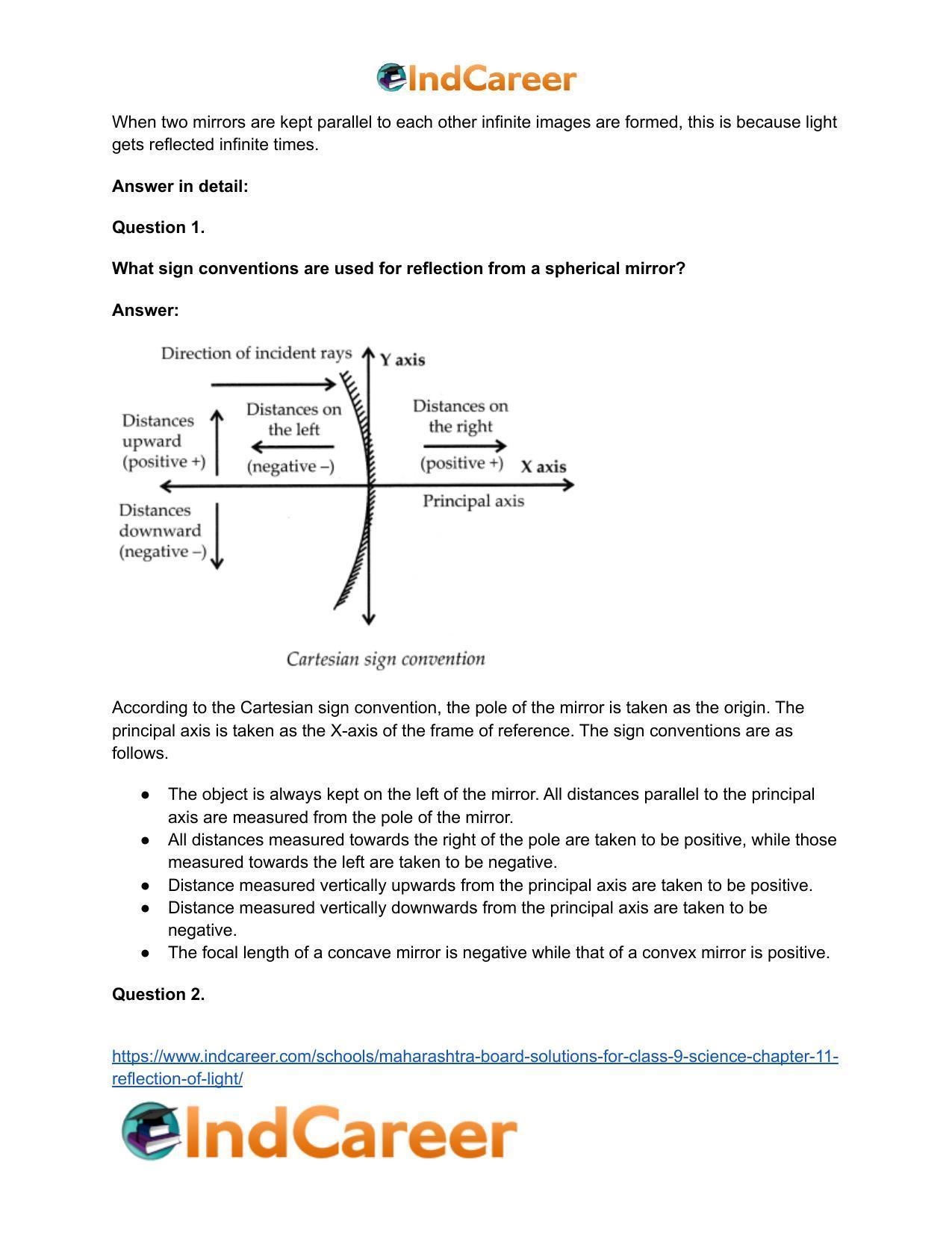 Maharashtra Board Solutions for Class 9- Science: Chapter 11- Reflection of Light - Page 43