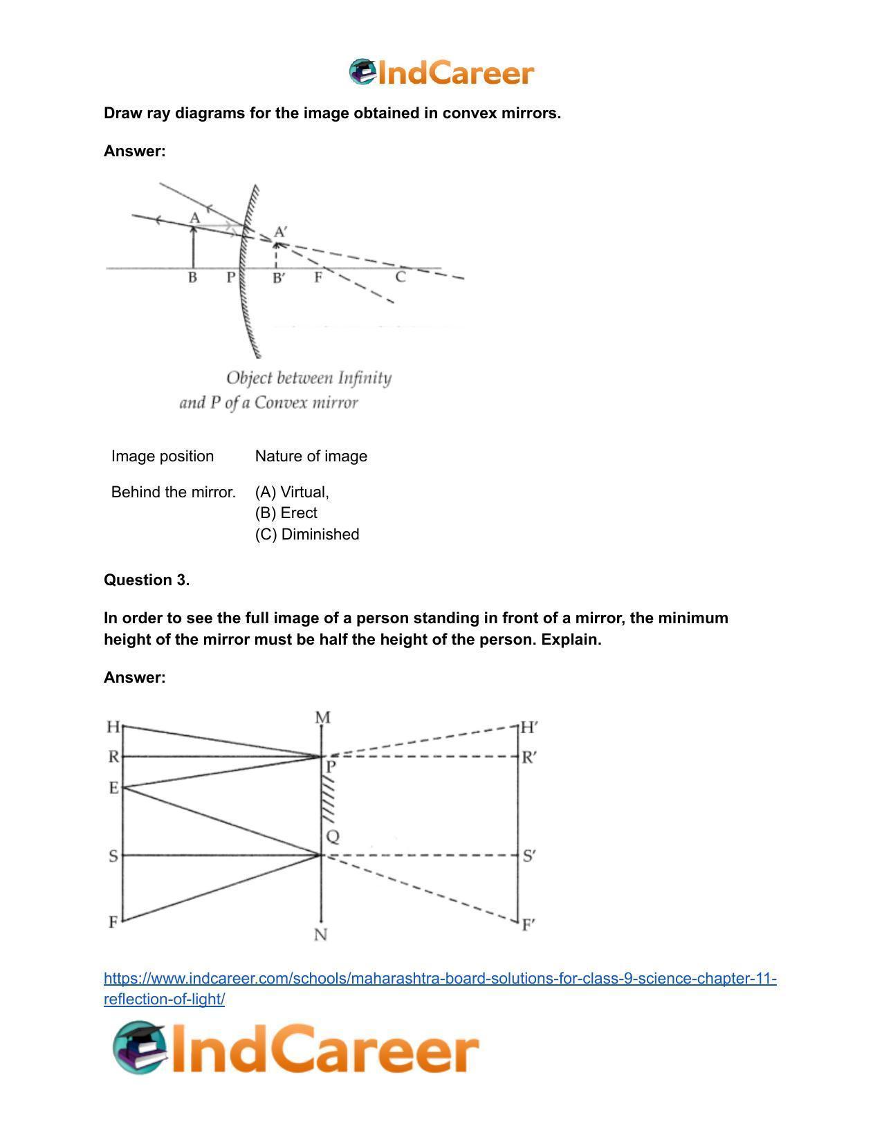 Maharashtra Board Solutions for Class 9- Science: Chapter 11- Reflection of Light - Page 44