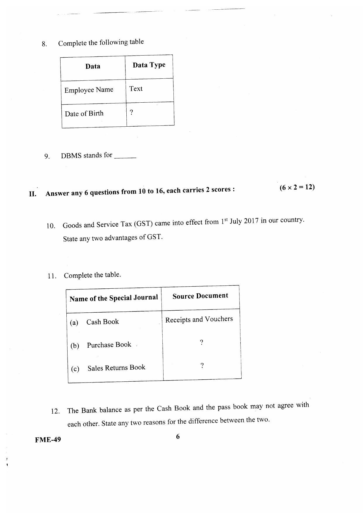 Kerala Plus One 2020 Accountancy with CA Question Papers (Model) - Page 4