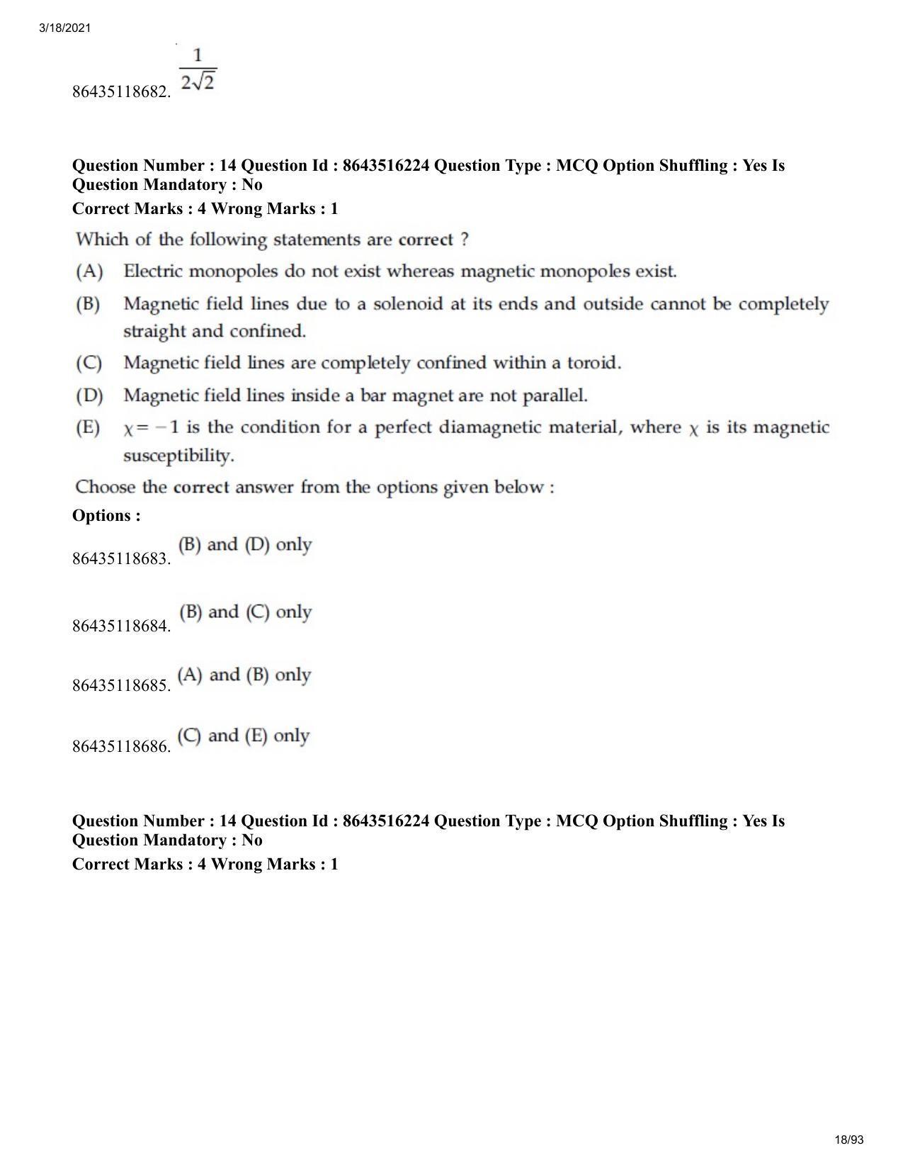 JEE Mains 2021: BTech ETE (Shift 2) 18-03-2021 Question Paper - Page 18