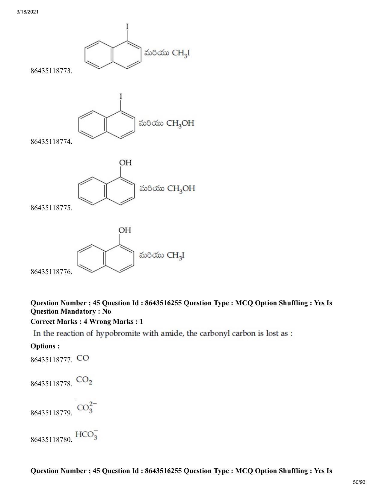 JEE Mains 2021: BTech ETE (Shift 2) 18-03-2021 Question Paper - Page 50