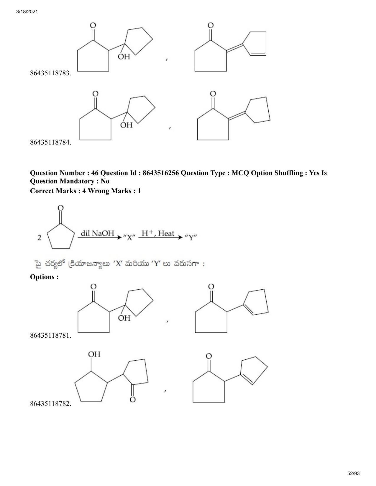 JEE Mains 2021: BTech ETE (Shift 2) 18-03-2021 Question Paper - Page 52