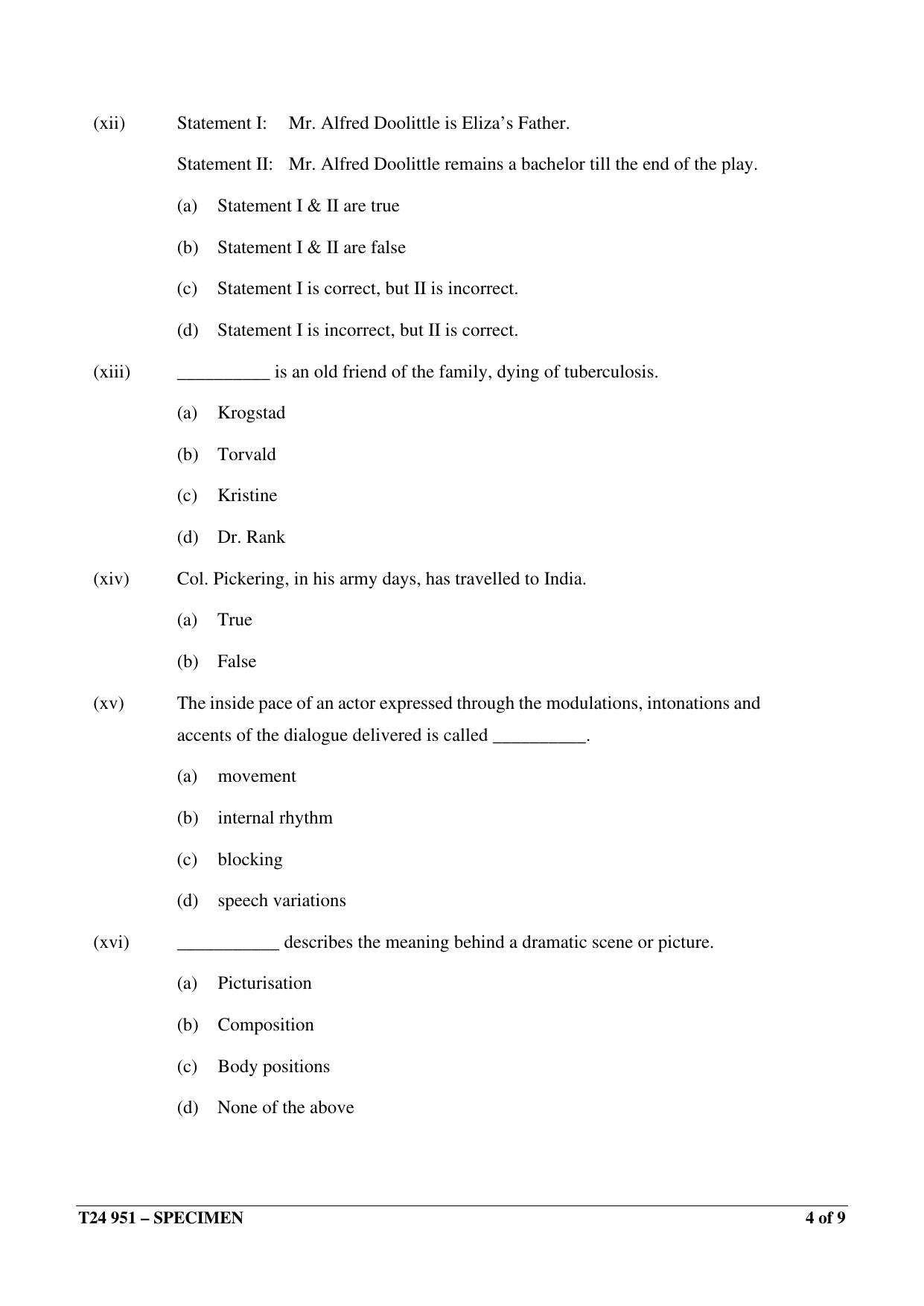 ICSE Class 10 2024 DRAMA Sample Paper - Page 4