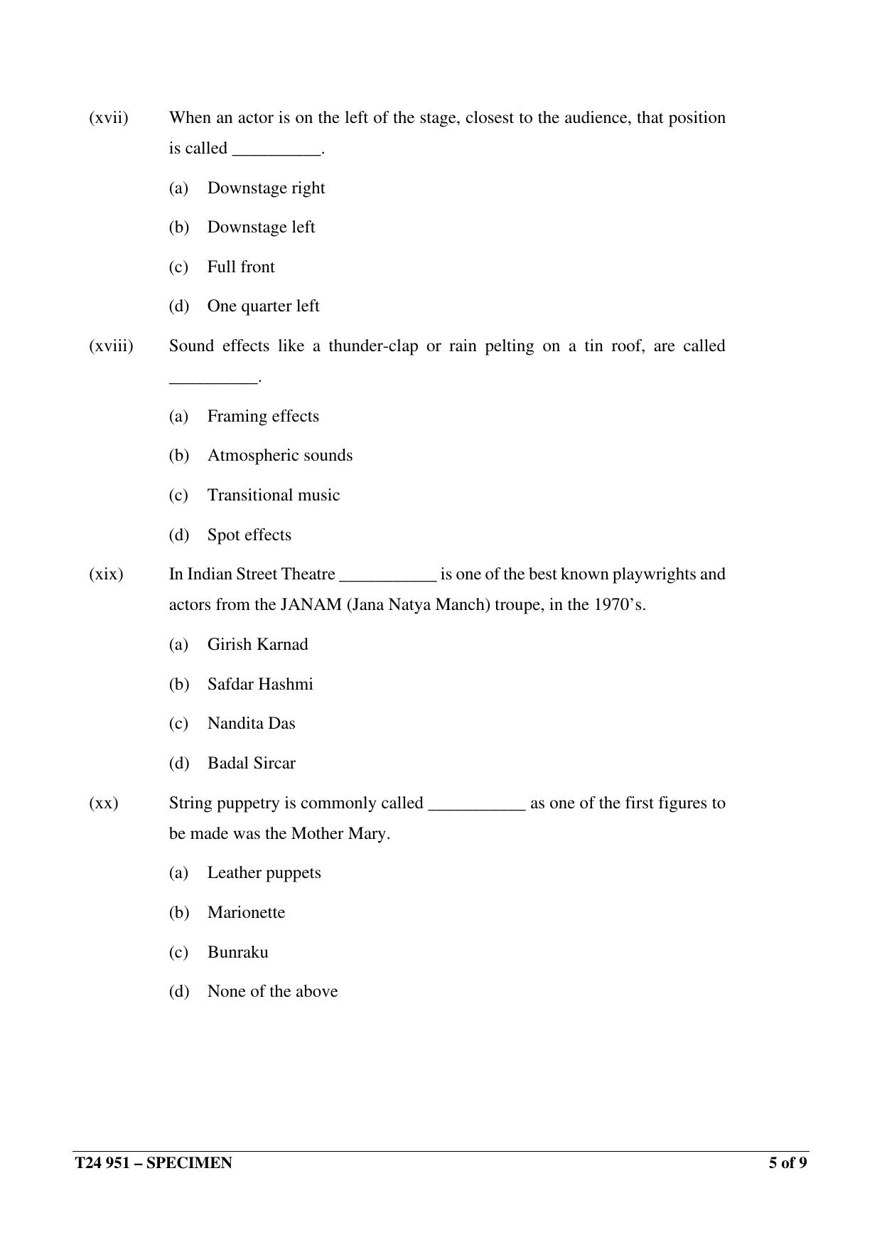 ICSE Class 10 2024 DRAMA Sample Paper - Page 5
