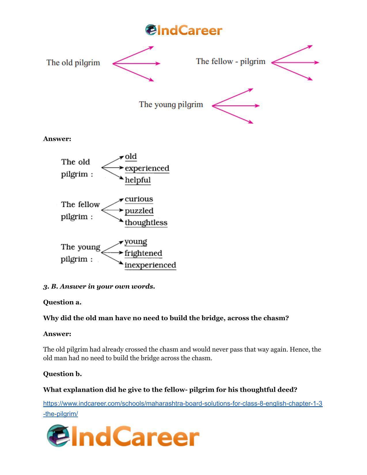 Maharashtra Board Solutions for Class 8- English: Chapter 1.3- The Pilgrim - Page 6