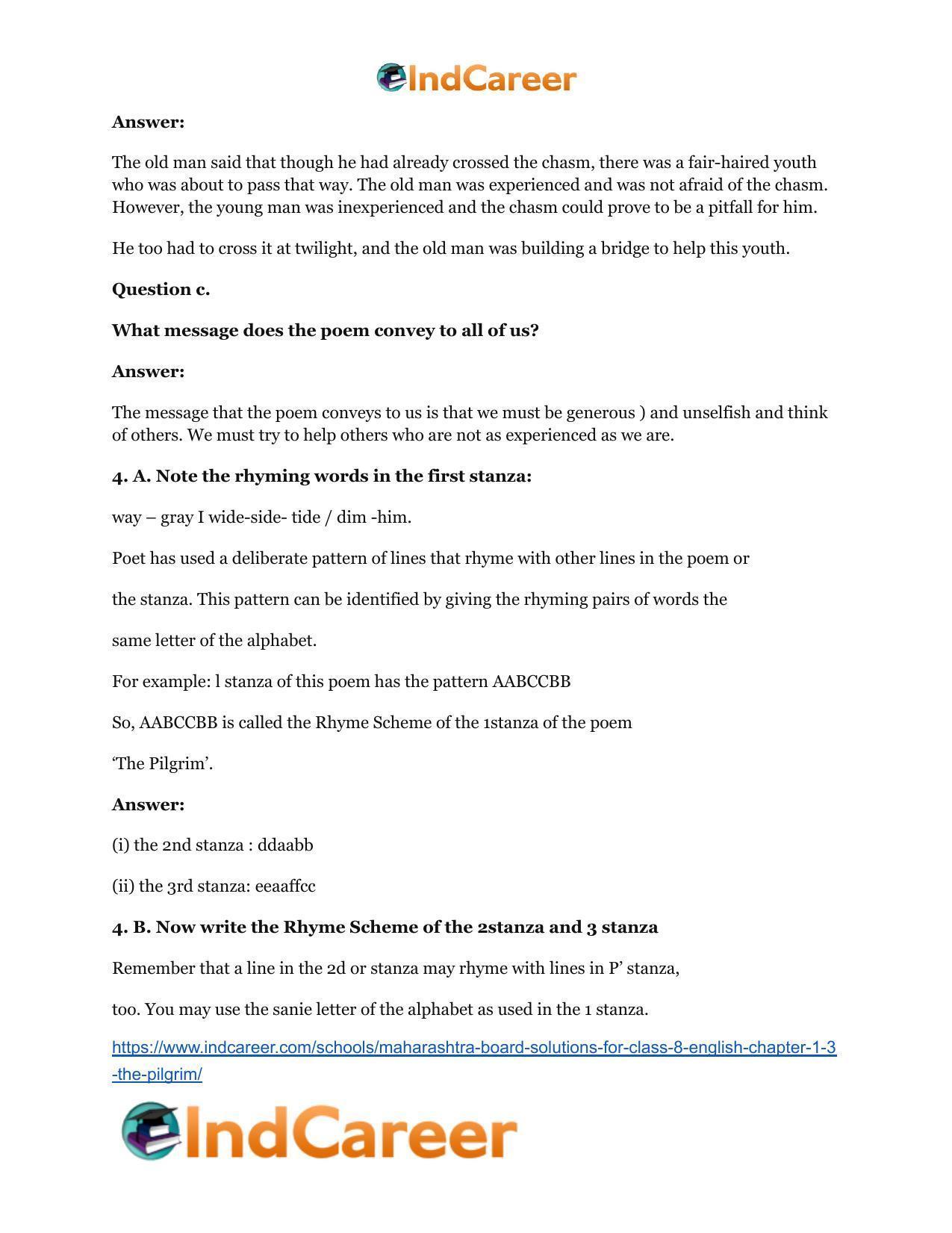Maharashtra Board Solutions for Class 8- English: Chapter 1.3- The Pilgrim - Page 7
