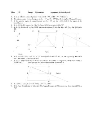 CBSE Worksheets for Class 9 Mathematics Assignment 6