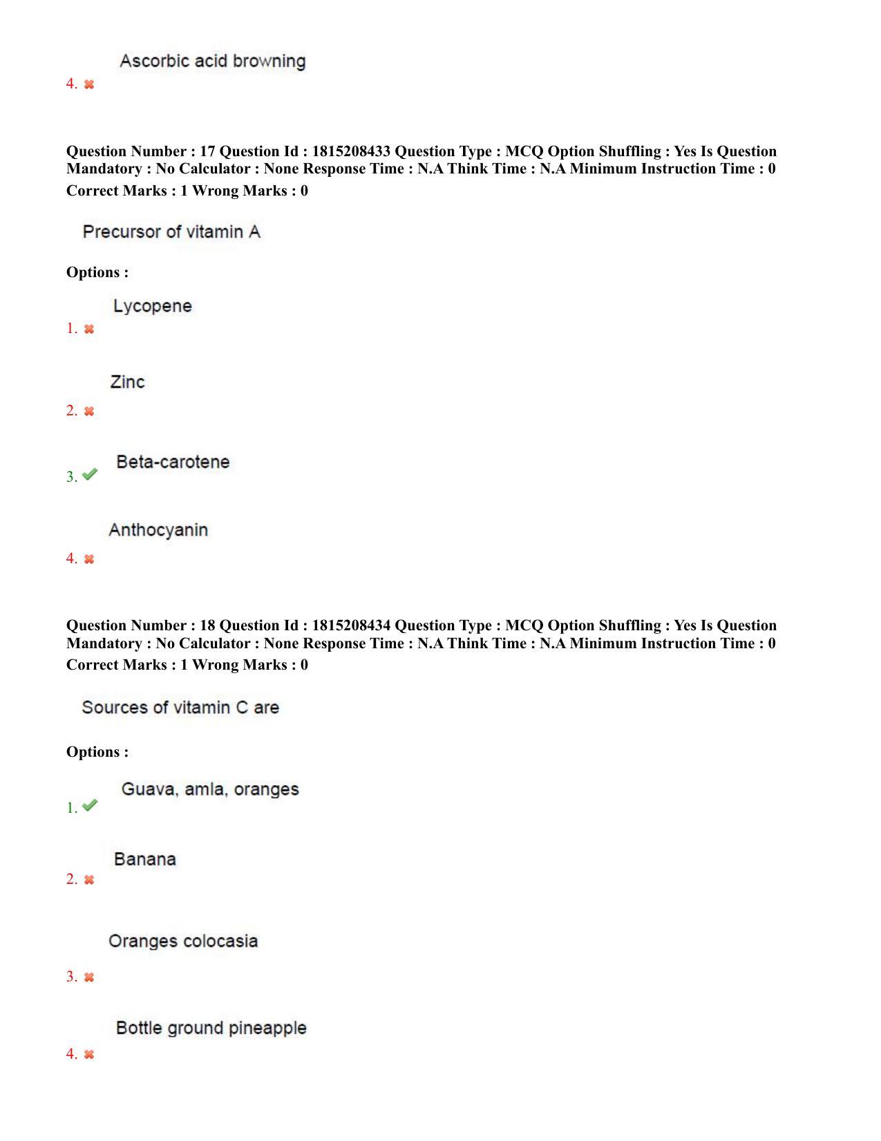 TS CPGET 2023 M Sc Food Science and Technology (Shift 3) Question Paper with Answer Key - Page 10