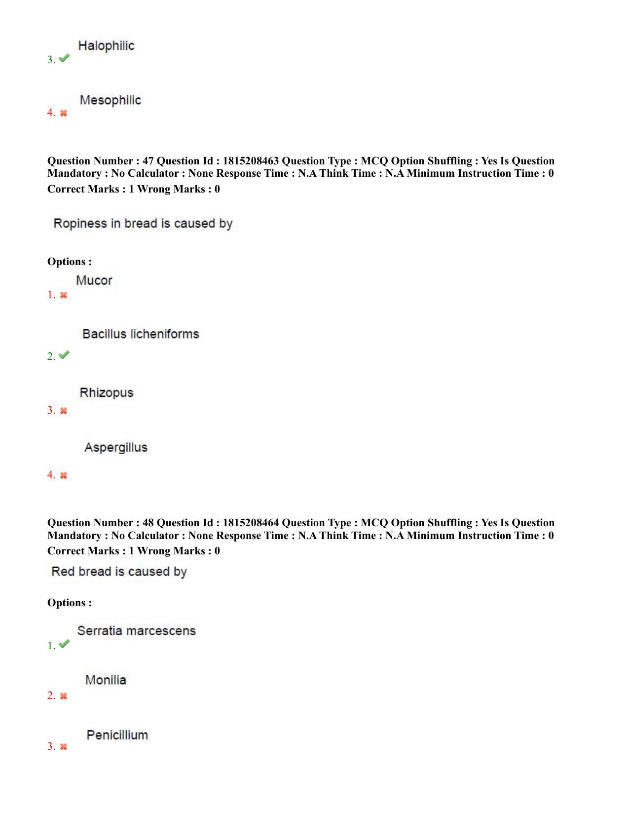 TS CPGET 2023 M Sc Food Science and Technology (Shift 3) Question Paper with Answer Key - Page 24
