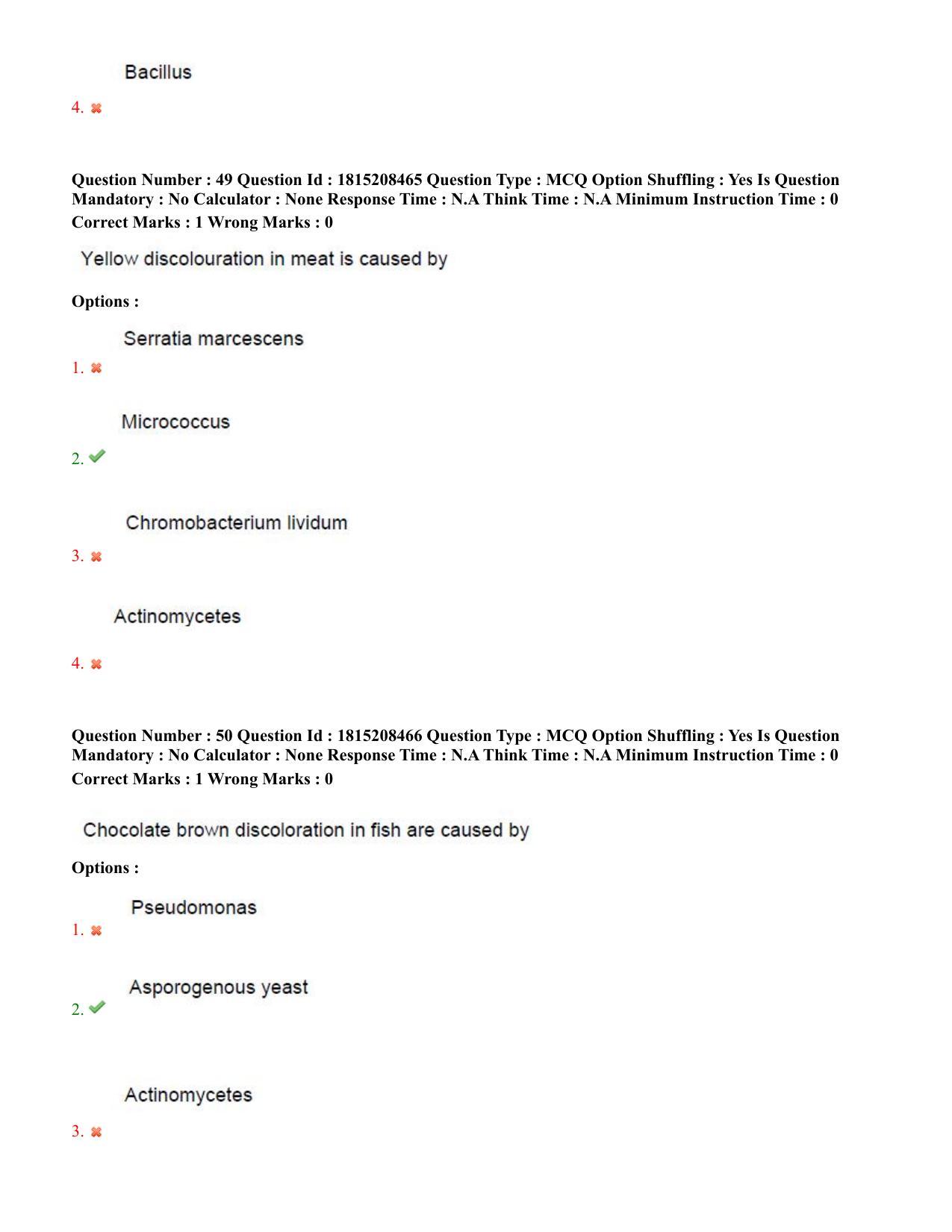TS CPGET 2023 M Sc Food Science and Technology (Shift 3) Question Paper with Answer Key - Page 25