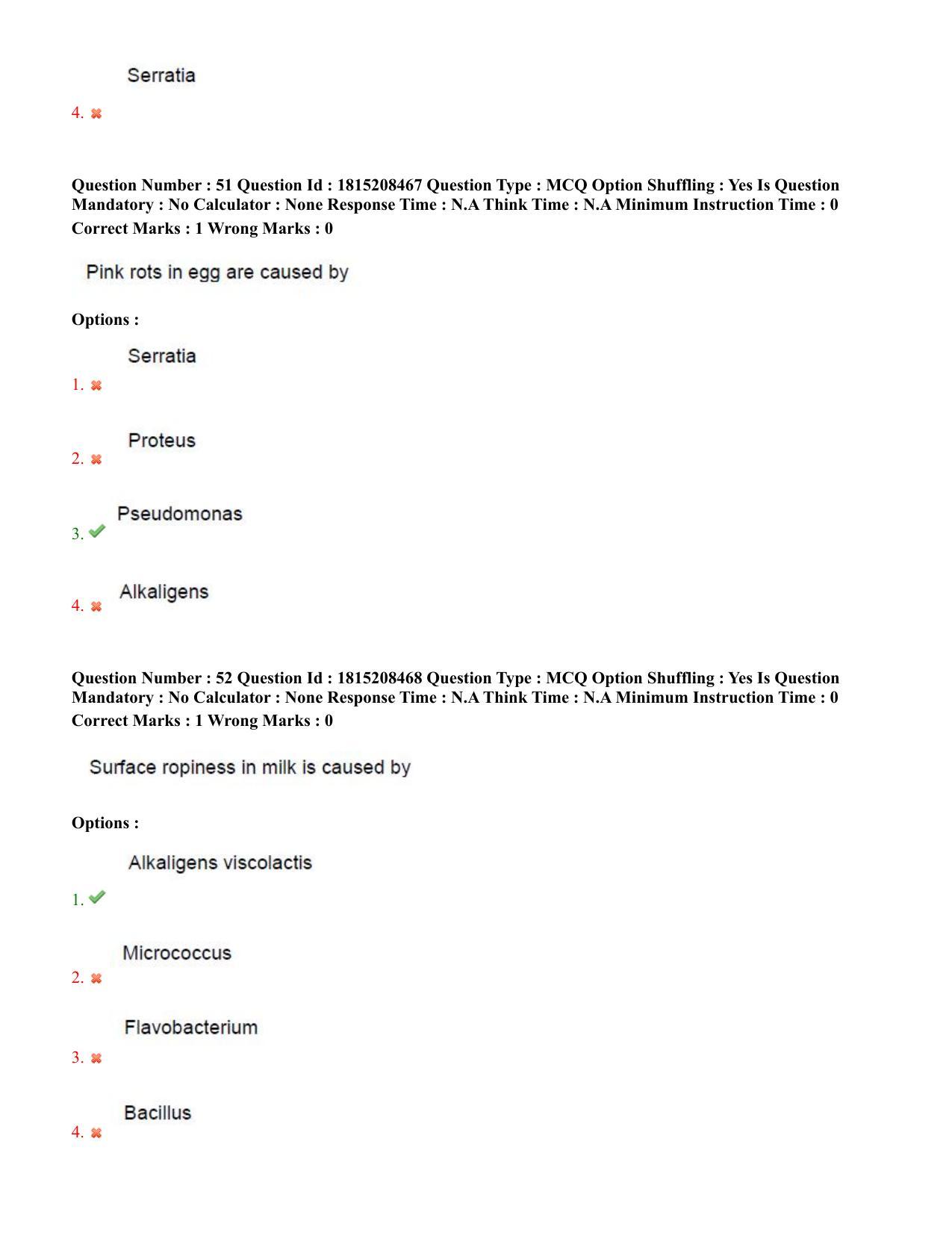 TS CPGET 2023 M Sc Food Science and Technology (Shift 3) Question Paper with Answer Key - Page 26