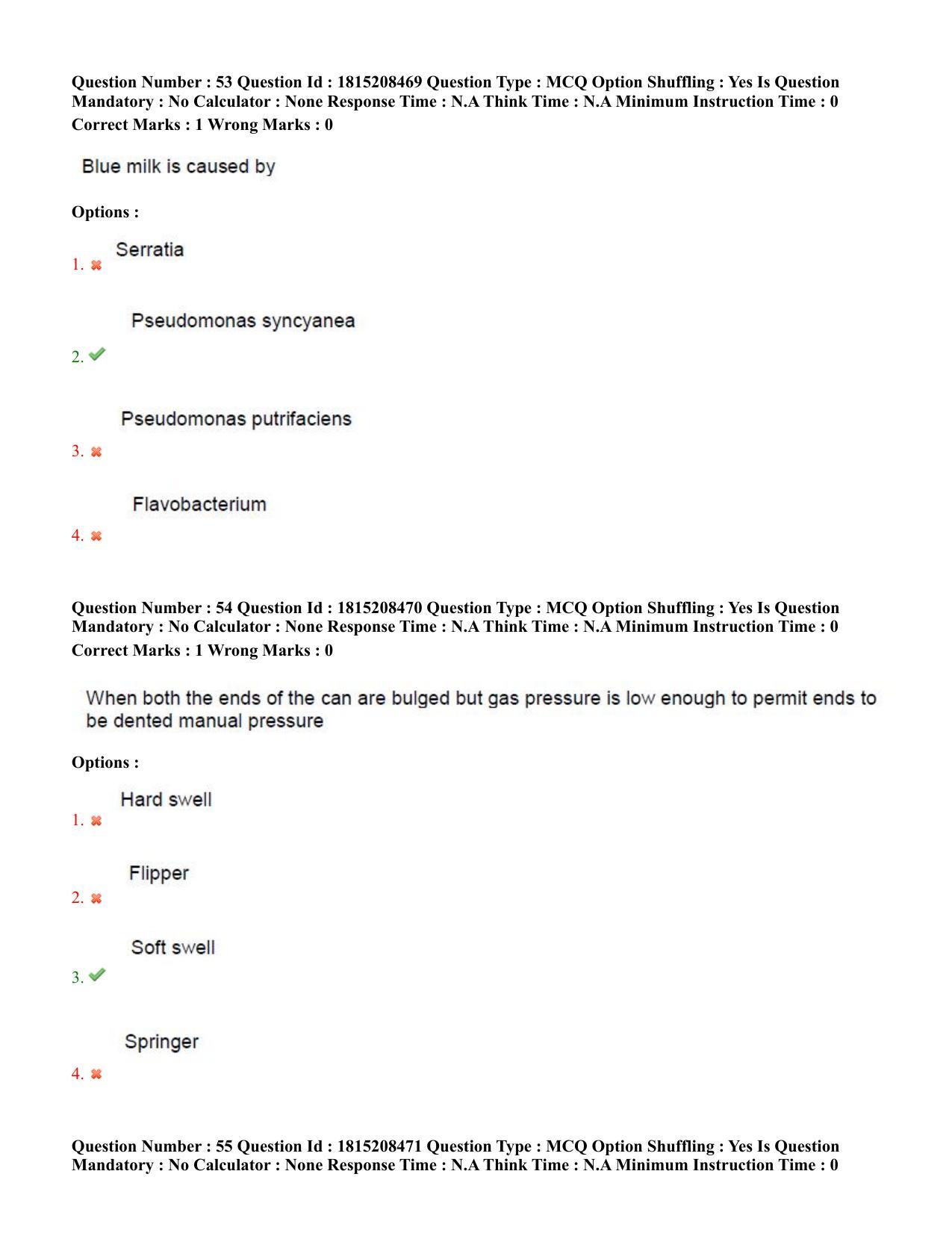 TS CPGET 2023 M Sc Food Science and Technology (Shift 3) Question Paper with Answer Key - Page 27