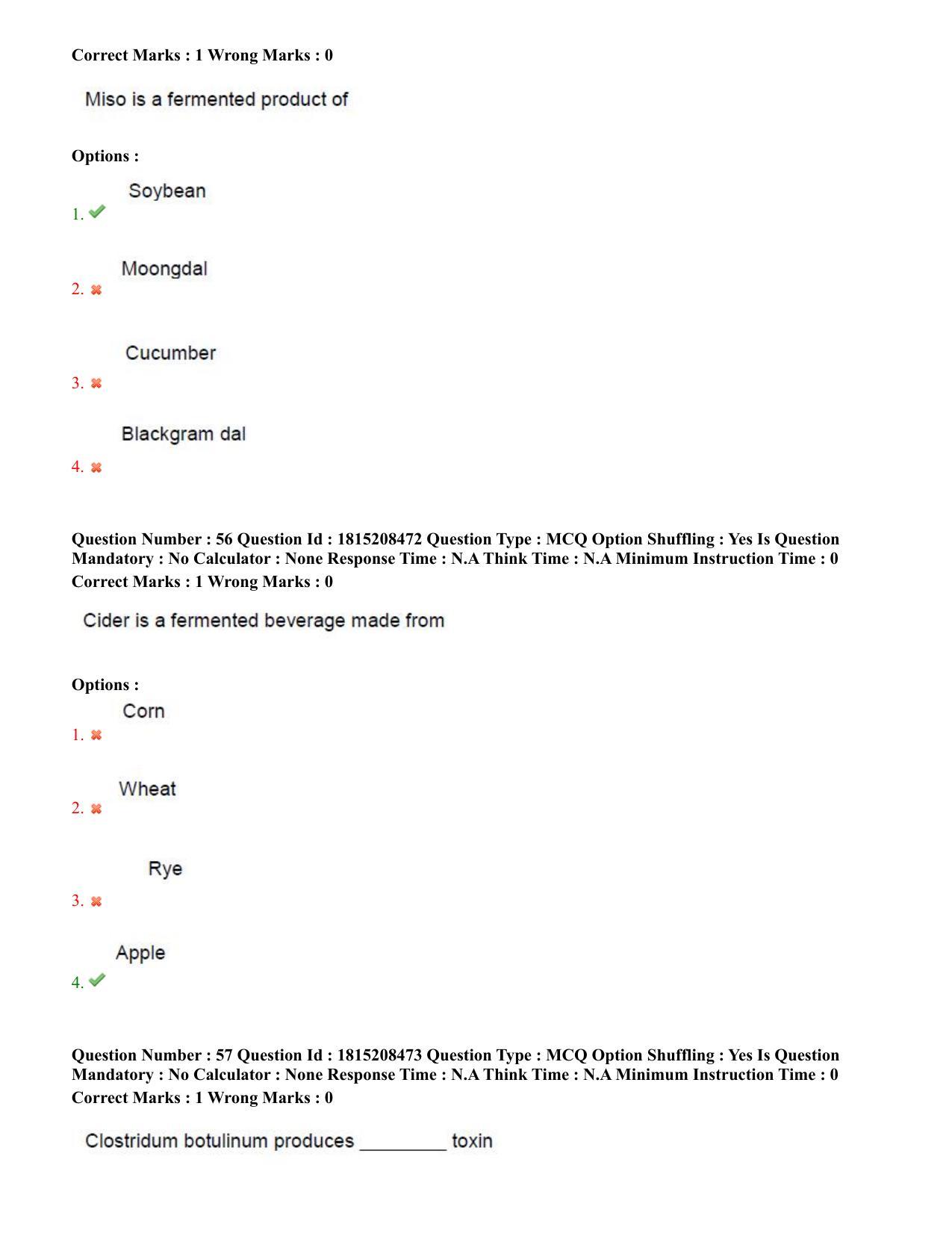 TS CPGET 2023 M Sc Food Science and Technology (Shift 3) Question Paper with Answer Key - Page 28