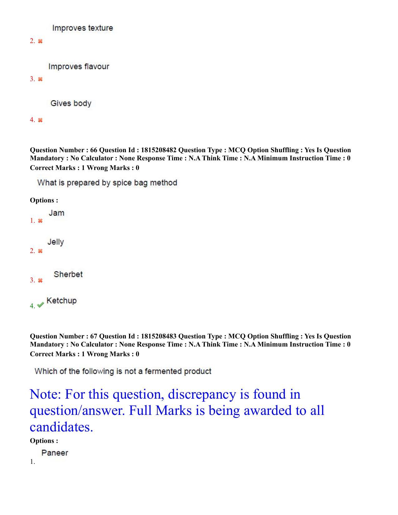 TS CPGET 2023 M Sc Food Science and Technology (Shift 3) Question Paper with Answer Key - Page 33