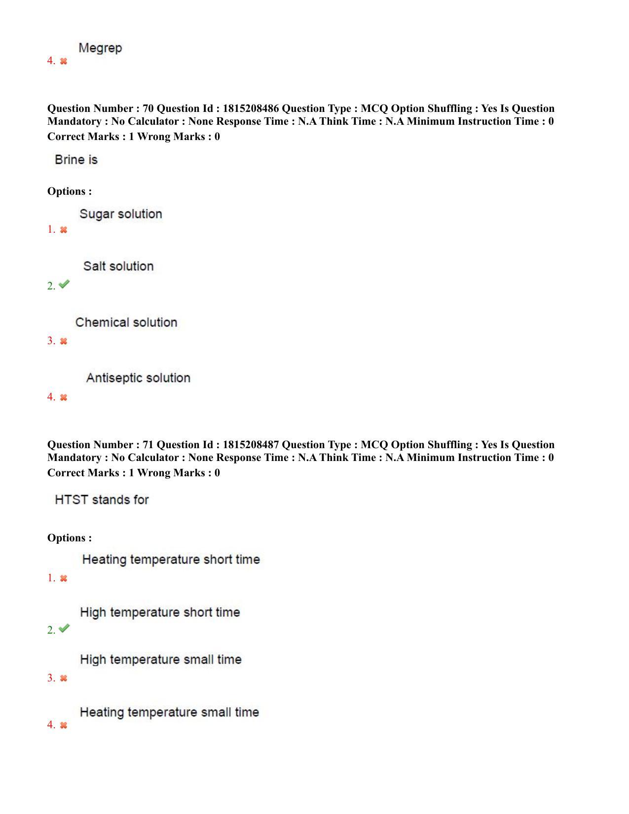 TS CPGET 2023 M Sc Food Science and Technology (Shift 3) Question Paper with Answer Key - Page 35