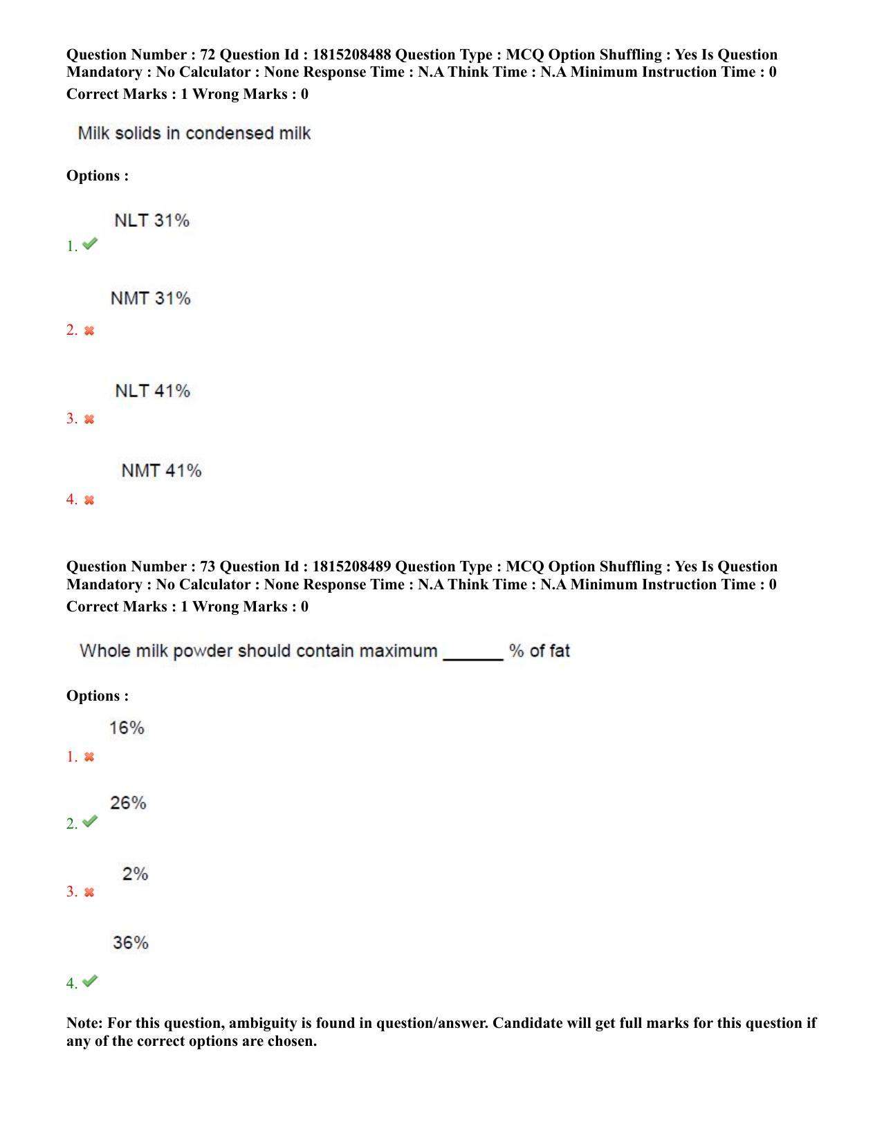 TS CPGET 2023 M Sc Food Science and Technology (Shift 3) Question Paper with Answer Key - Page 36