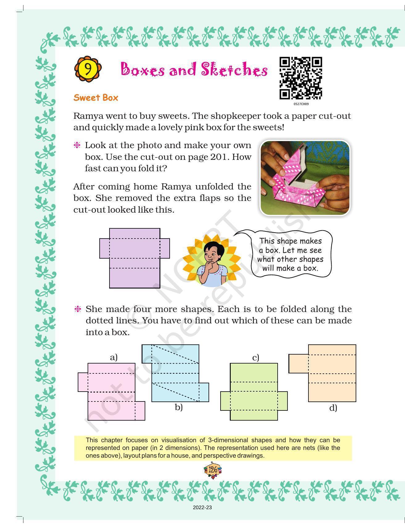 NCERT Book for Class 5 Maths Chapter 9 Boxes and Sketches - Page 1