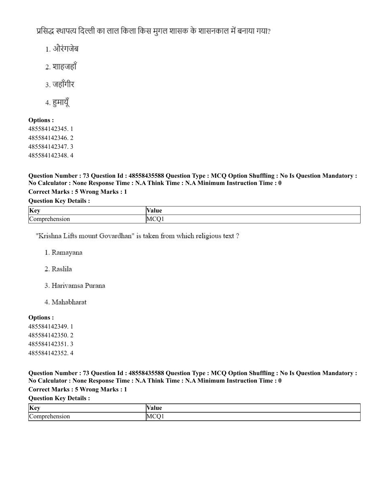 CUET 2023 Domestic Shift 1 Question Papers - 20 June 2023 - Page 81