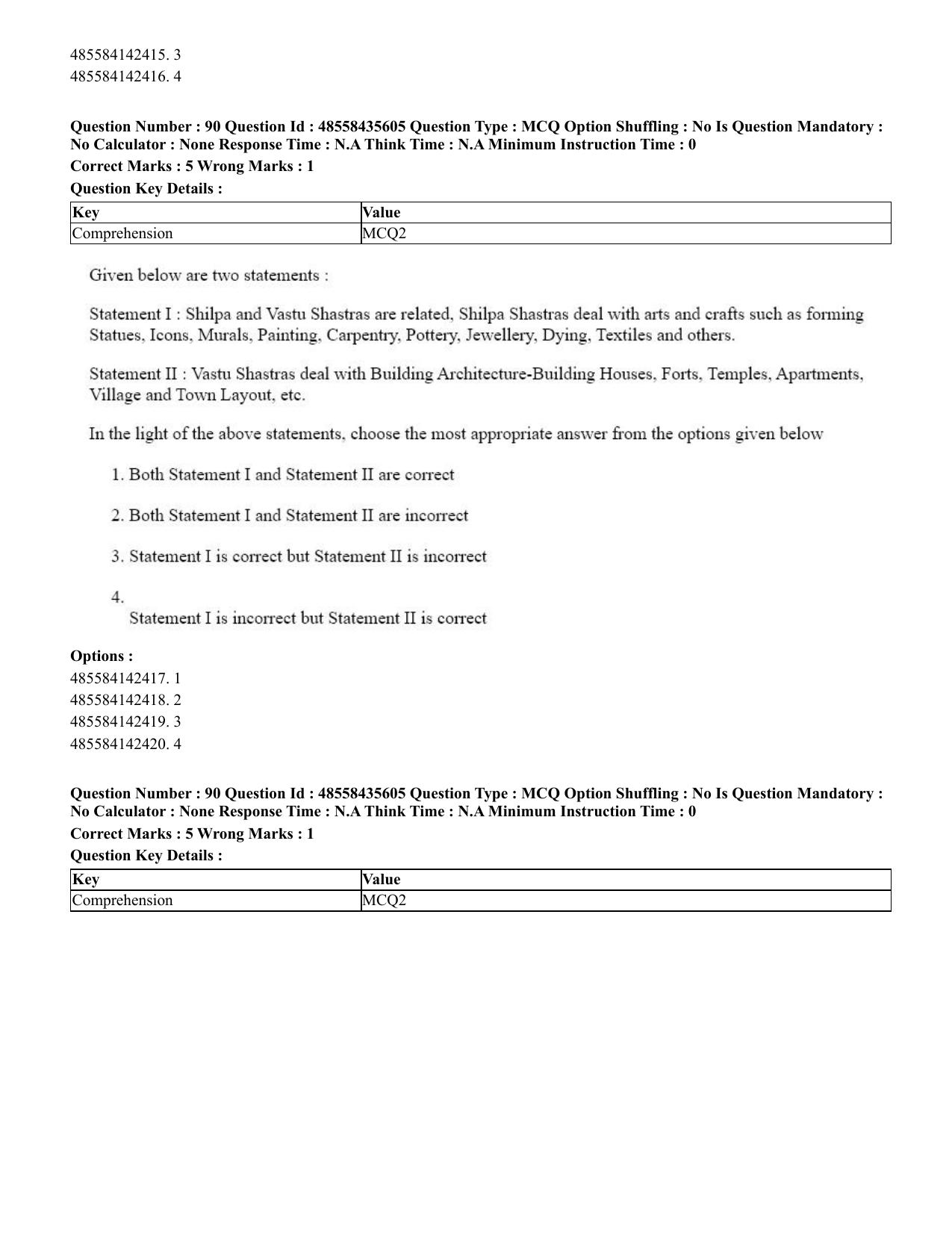 CUET 2023 Domestic Shift 1 Question Papers - 20 June 2023 - Page 110